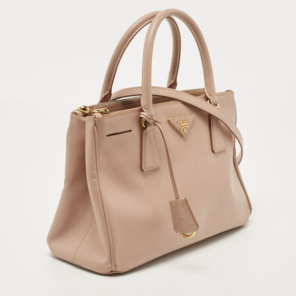 PRADA Beige Saffiano Lux Leather Small Galleria Tote - Picture 3 of 8